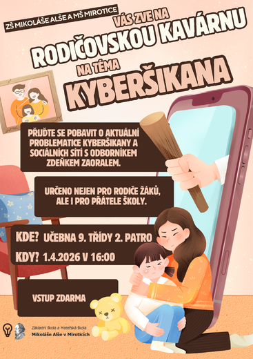 Rodičovská kavárna na téma nebezpečí kyberšikany
