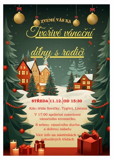 VÁNOČNÍ TVOŘIVÉ DÍLNY
