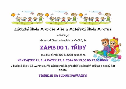 Zápis do první třídy